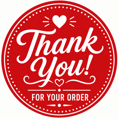 Thank You Packaging Stickers – Pack of 150 (1.5×1.5 Inch)